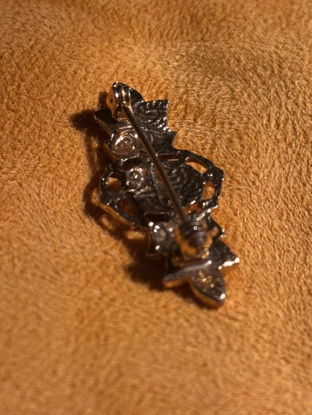 Vintage Cold Painted Rose Brooch - photo 4