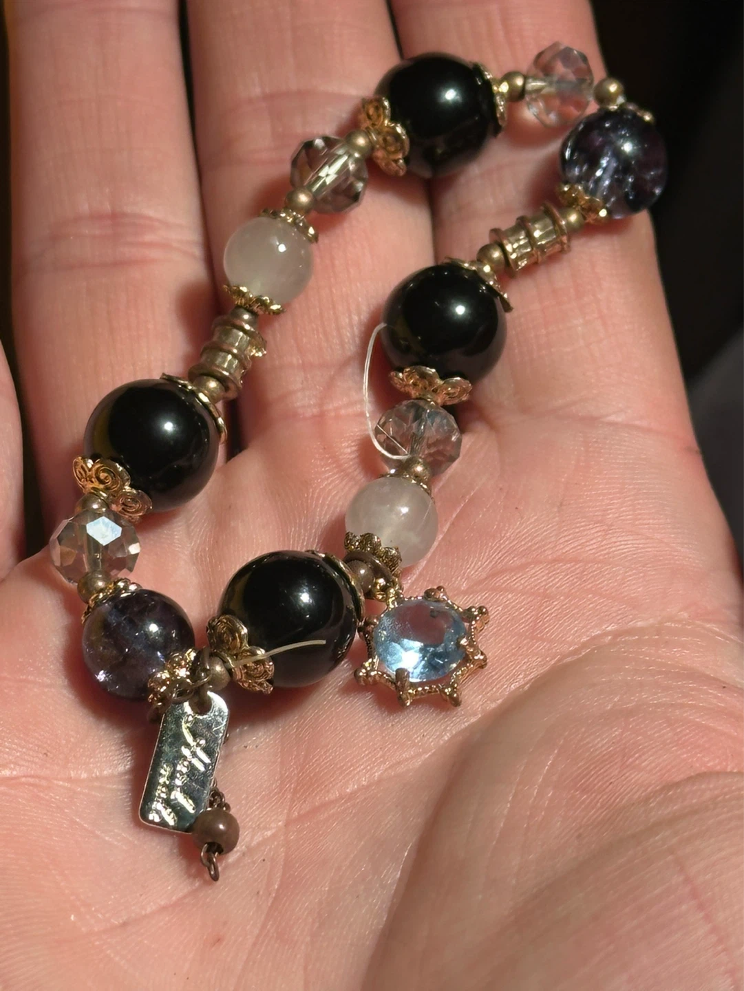 2 glass beaded bracelets - photo 4
