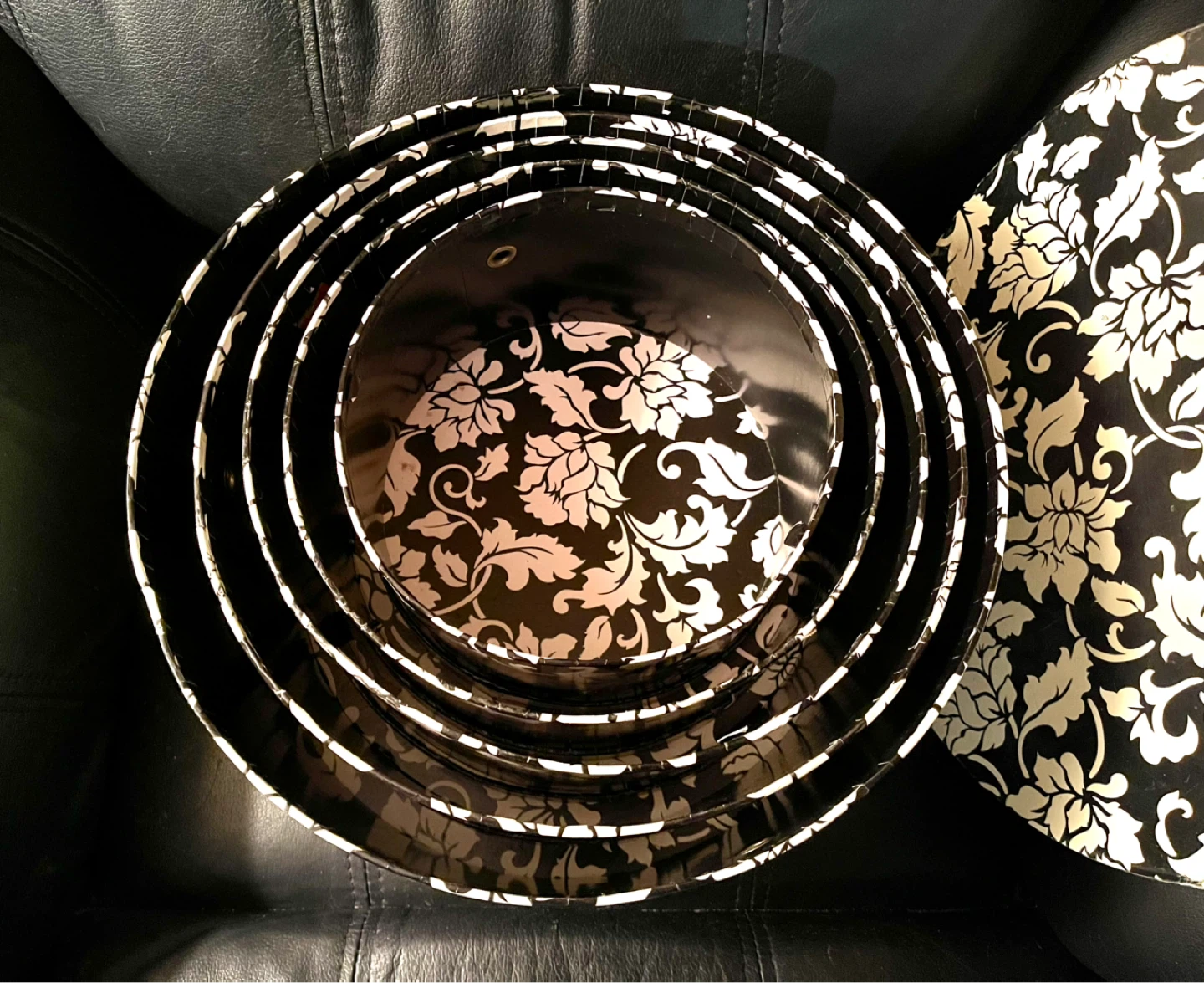 Set of 5 Round Decorative Storage Boxes - photo 2