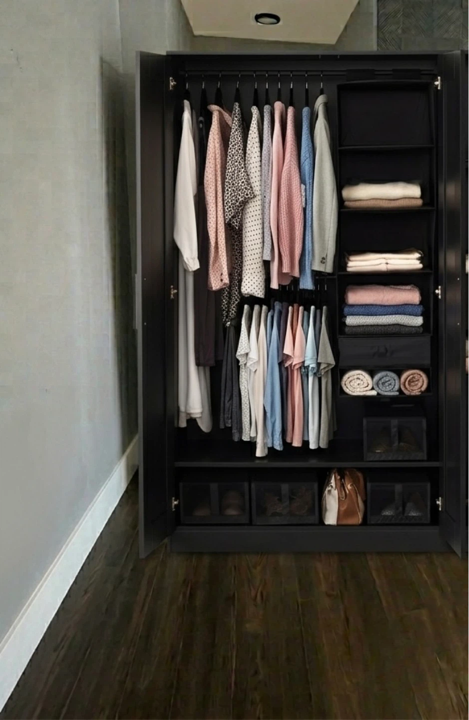 Ikea brimnes Black 3-Door Wardrobe with Mirror - photo 2
