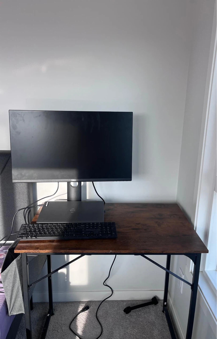 Wooden Desk with Storage Bag