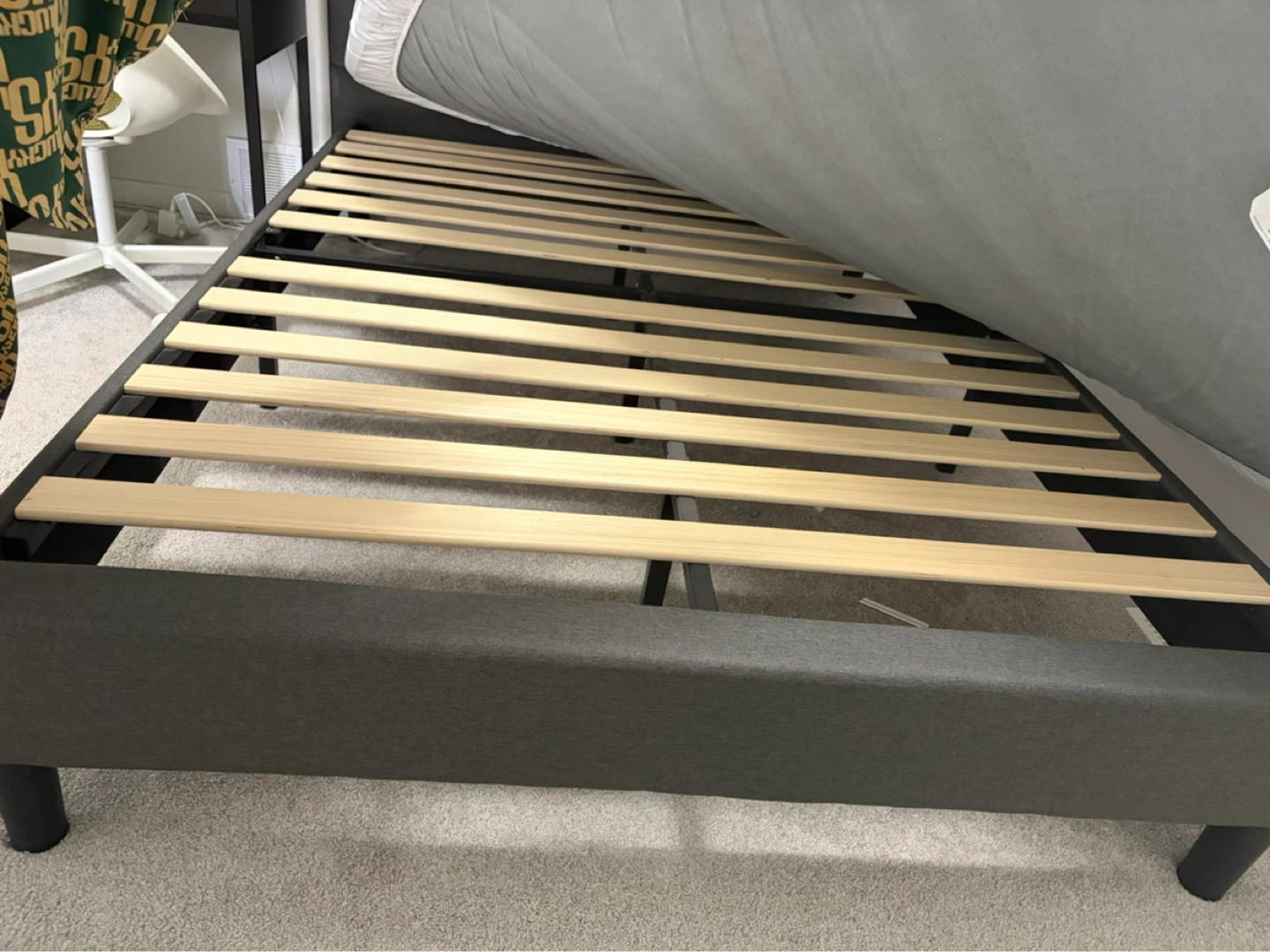 Queen Size Grey Upholstered Bed Frame - photo 3
