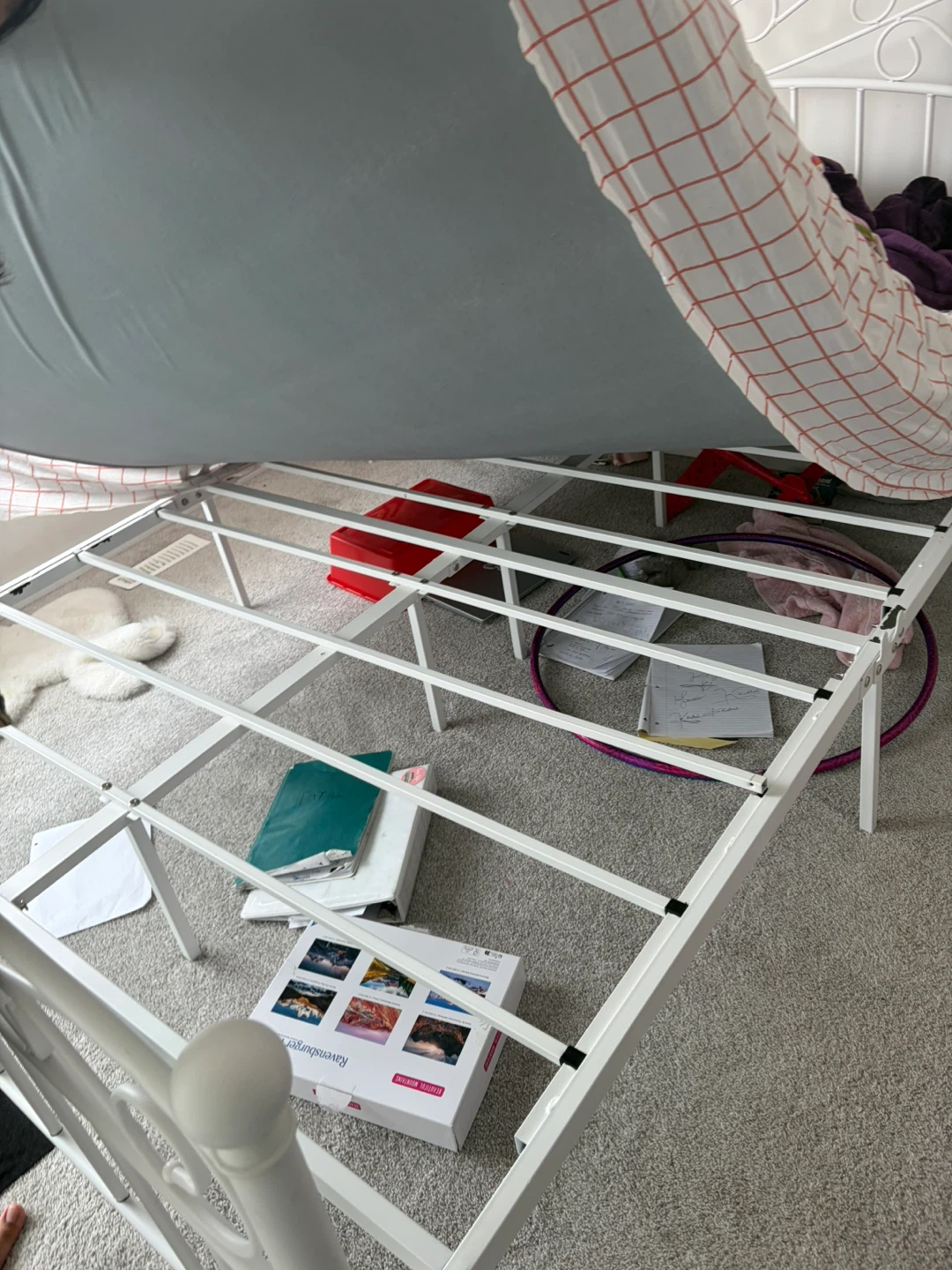 White Metal queen Bed Frame
