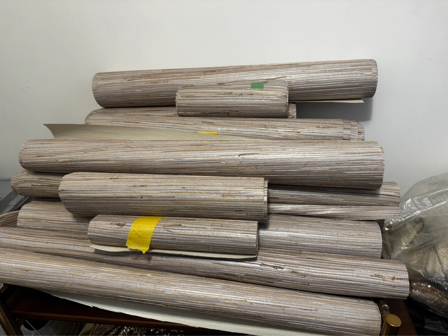 Rolls of Grasscloth Wallpaper
