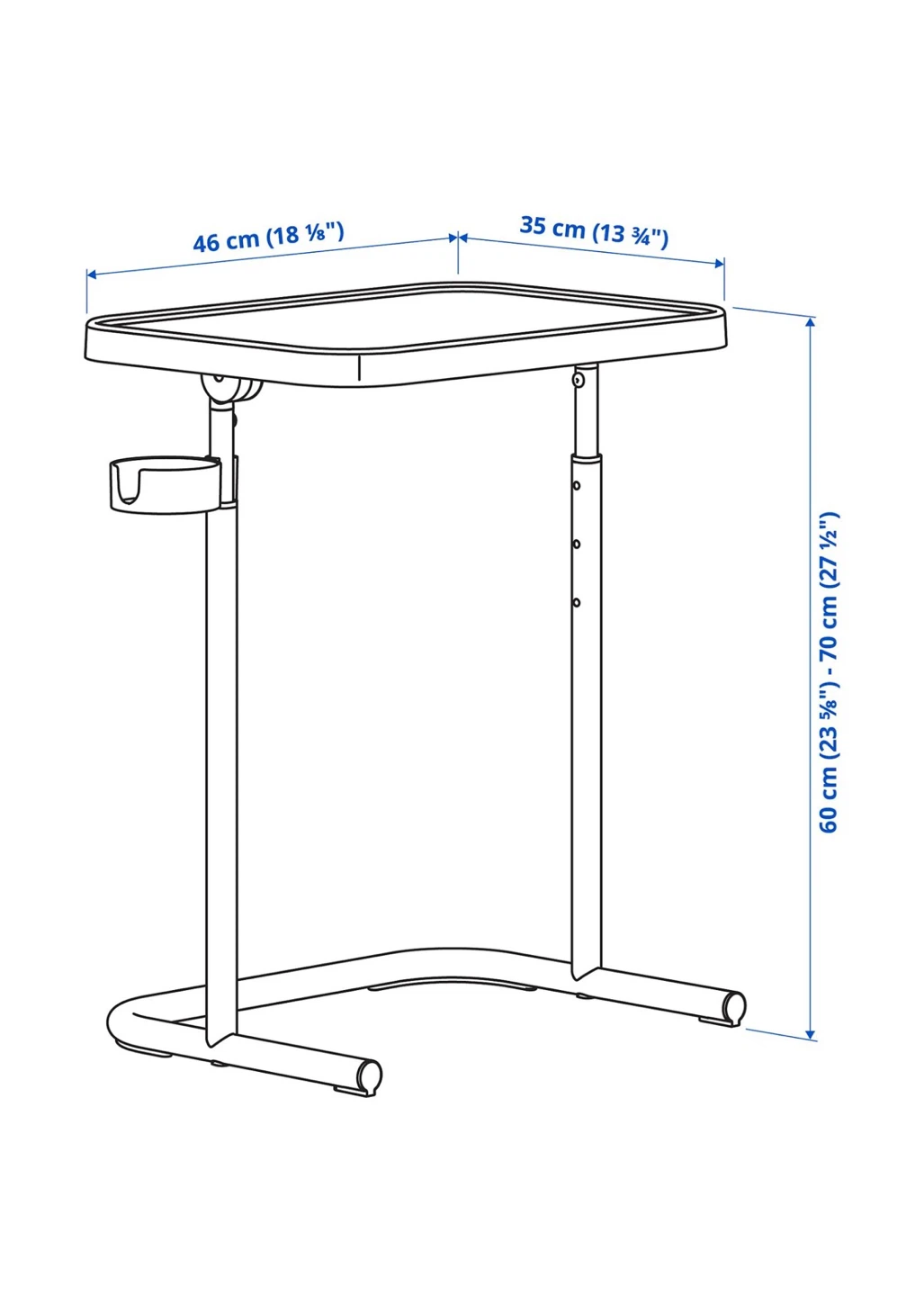 Adjustable Side Table with Cup Holder - photo 5