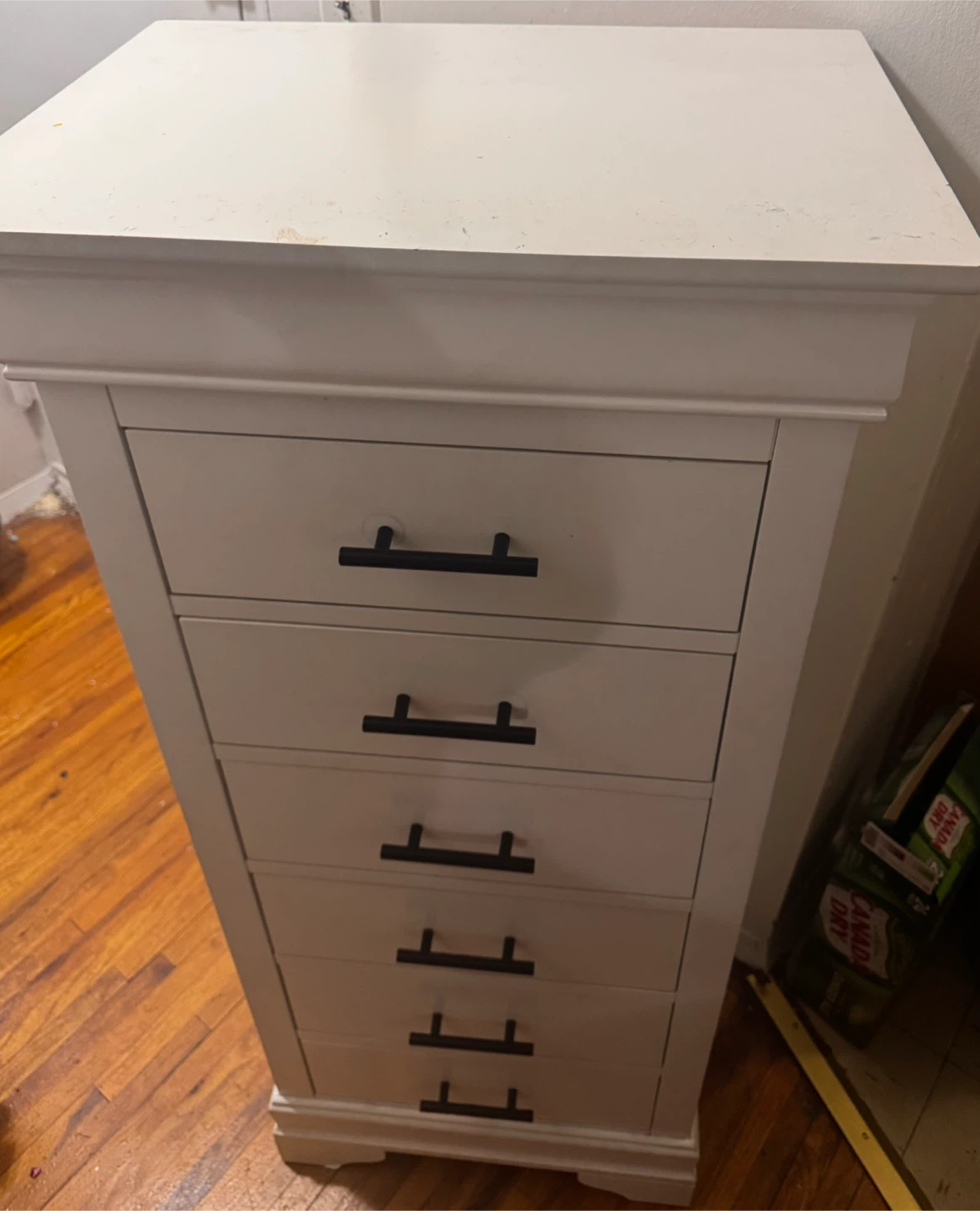 White 6-Drawer Tall Dresser