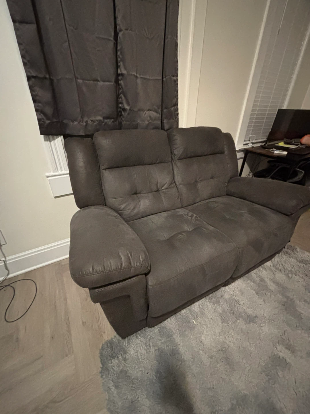 Grey Reclining Loveseat - photo 3