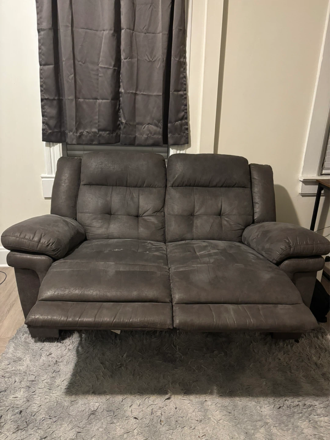 Grey Reclining Loveseat
