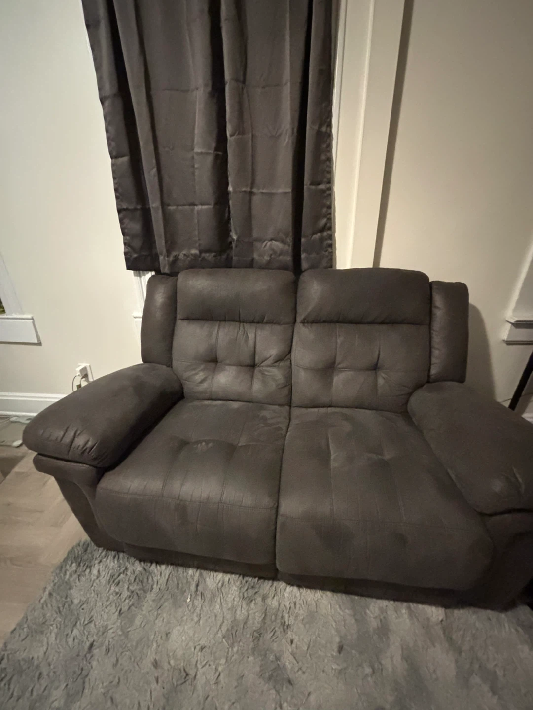 Grey Reclining Loveseat - photo 2