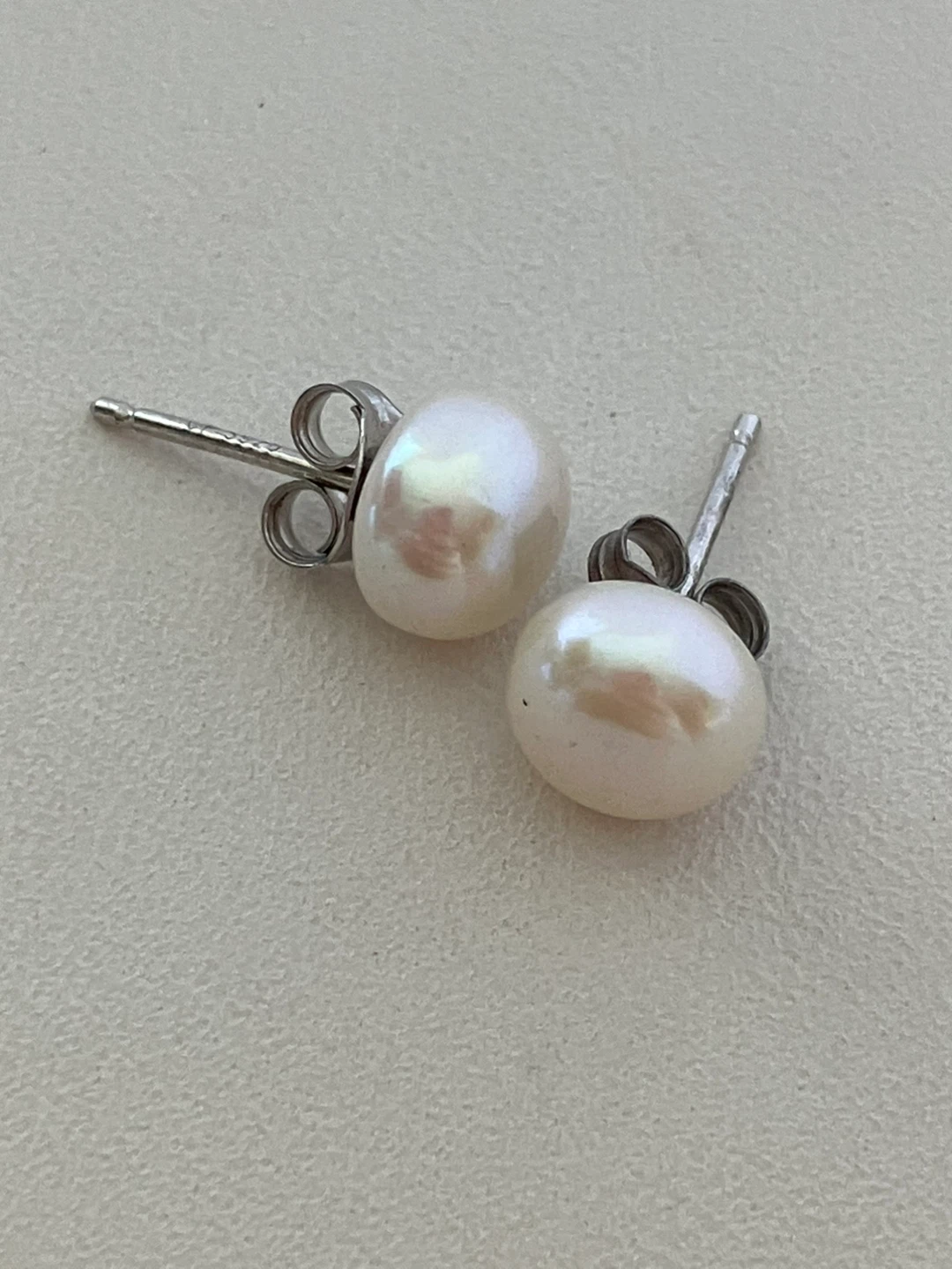 Sterling Silver Pearl Stud Earrings - photo 3