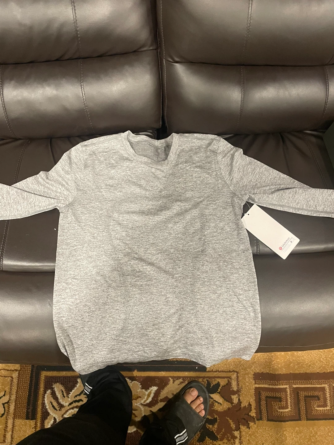 Lululemon Swiftly Relaxed Long Sleeve Shirt - Grey - Size 2 - photo 2
