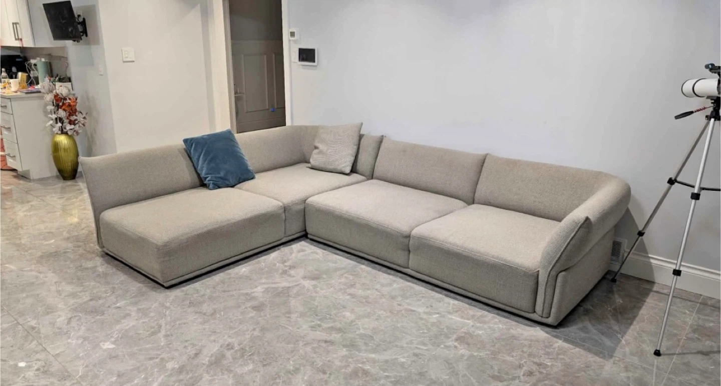 Modern Light Grey L-Shaped Sectional Sofa