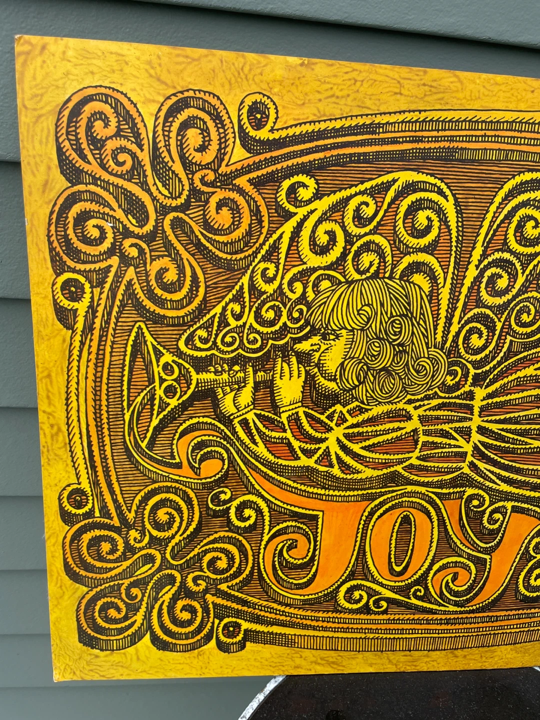 Vtg 70s Psychedelic JOY Art Print John Lichtenwalner - photo 2