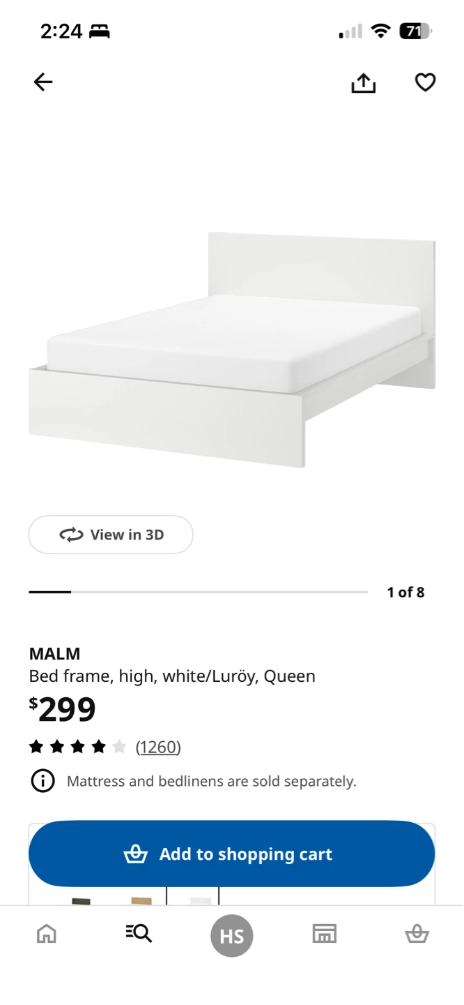IKEA MALM Queen Bed Frame+VALEVÅG queen mattress - photo 4
