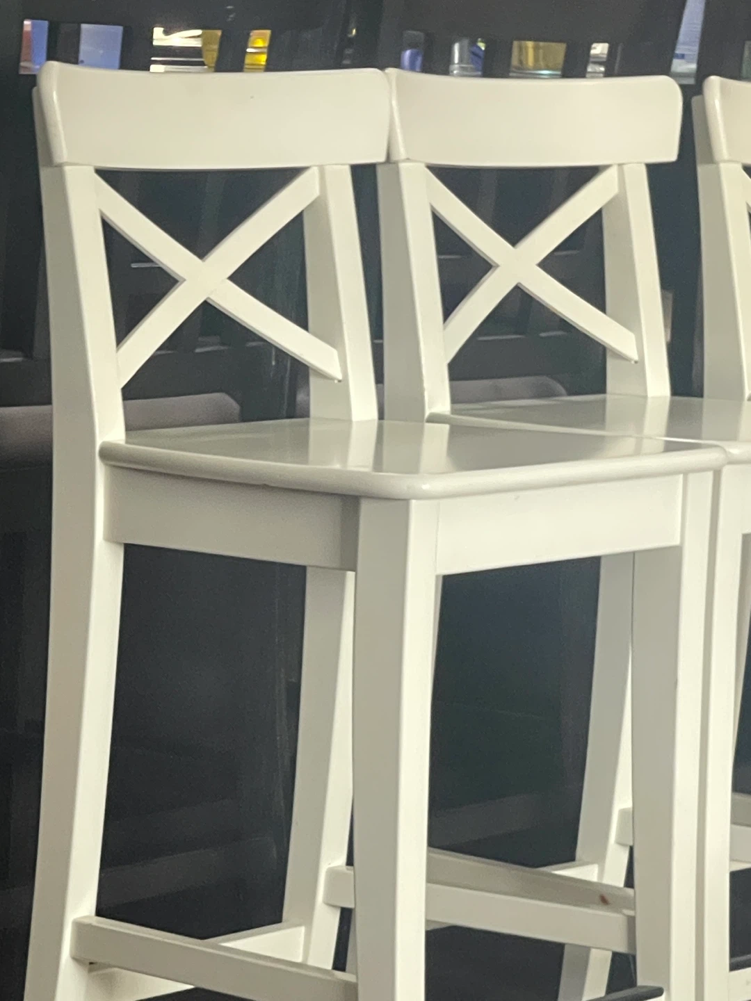3 white IKEA Rosentorp Bar Stools - photo 3
