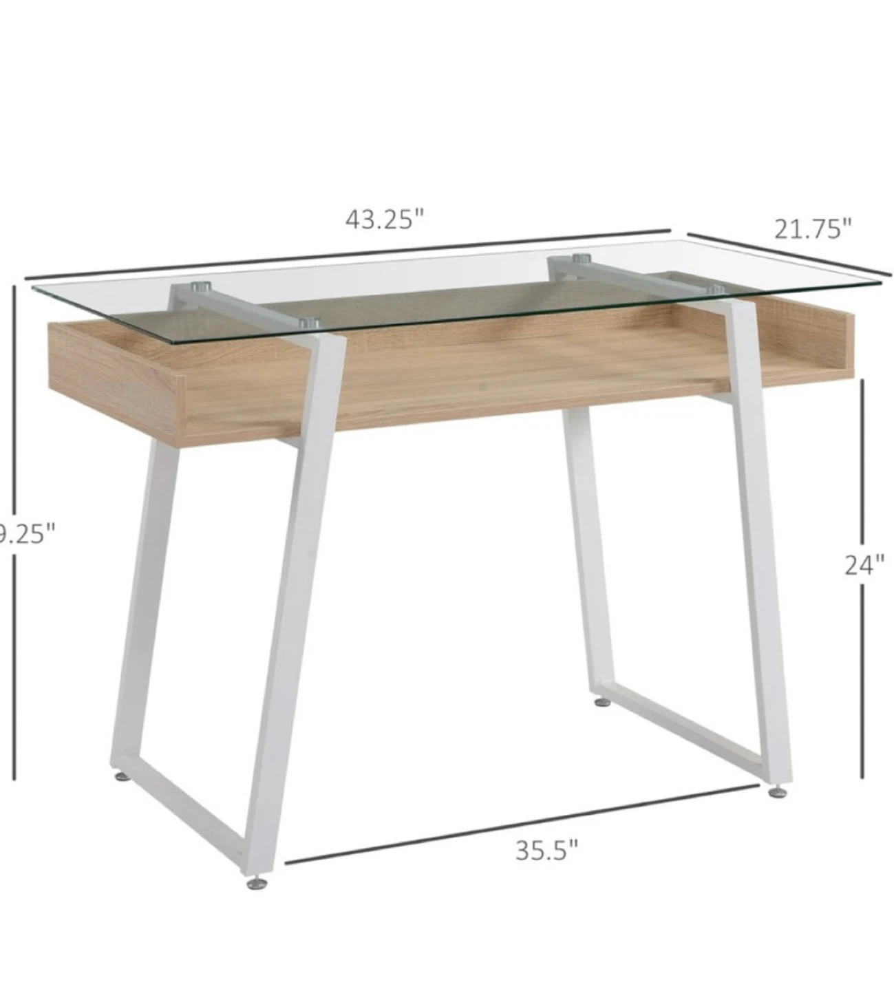 Computer Glass Top Desk - photo 2
