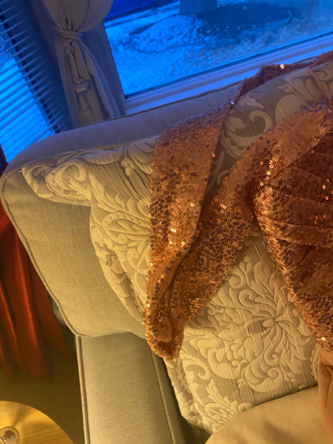 Sparkly Rose Gold Sequin Bodice Formal Dress - photo 4