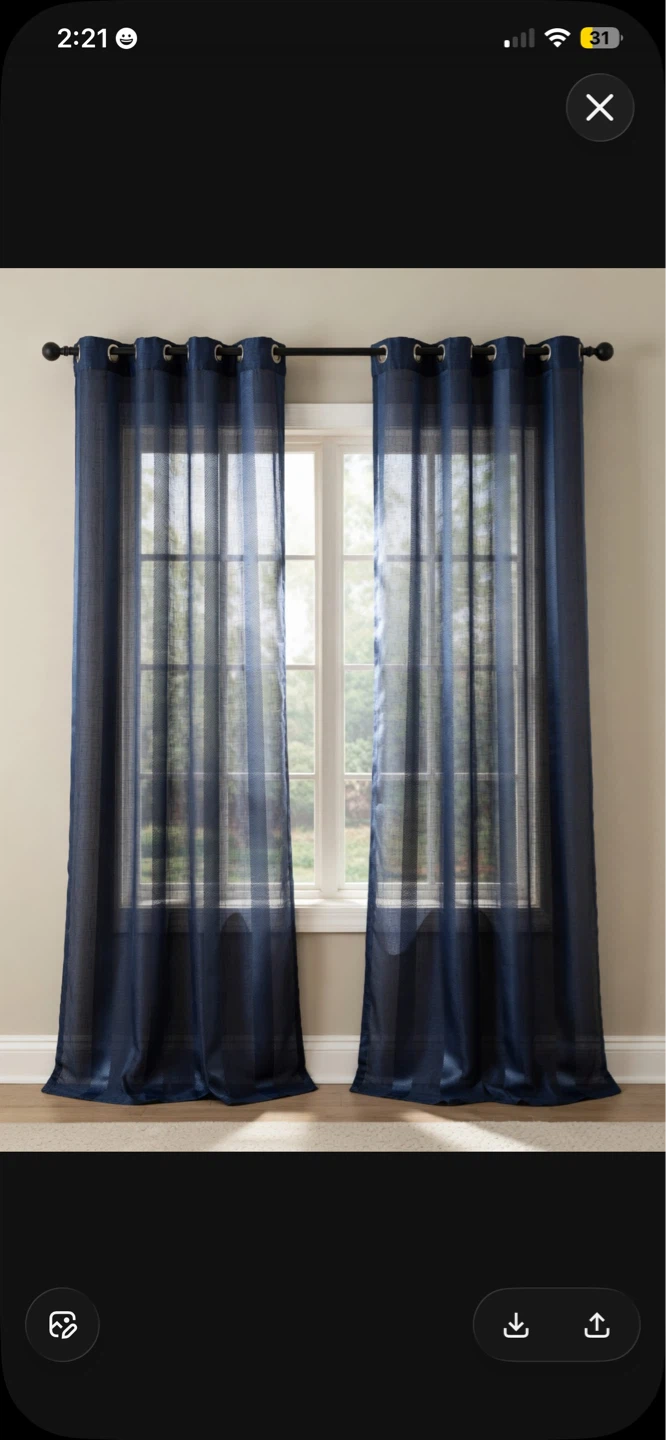 2 Blue curtains