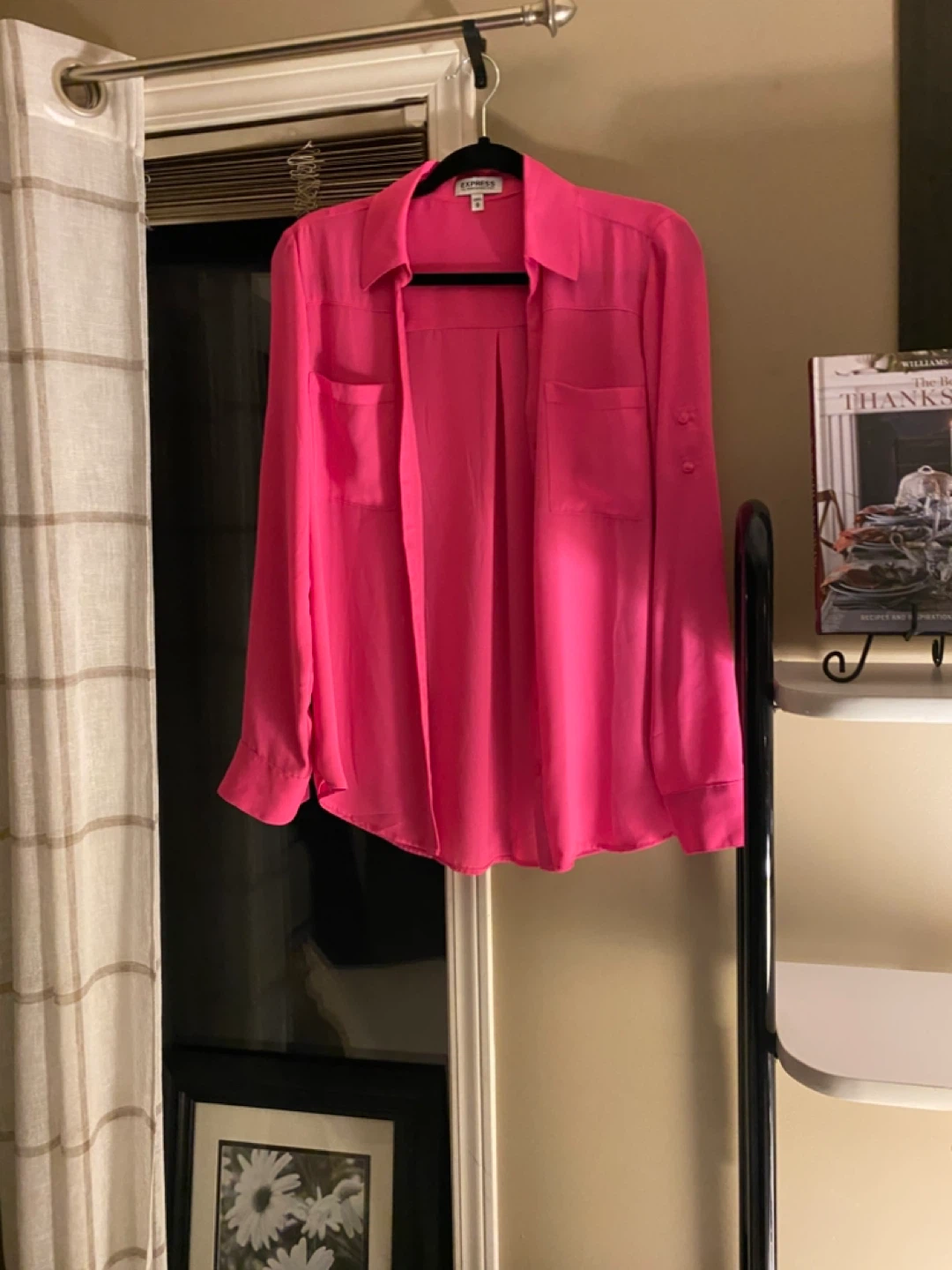 EXPRESS The Portofino Shirt - Bright Pink - Size Medium