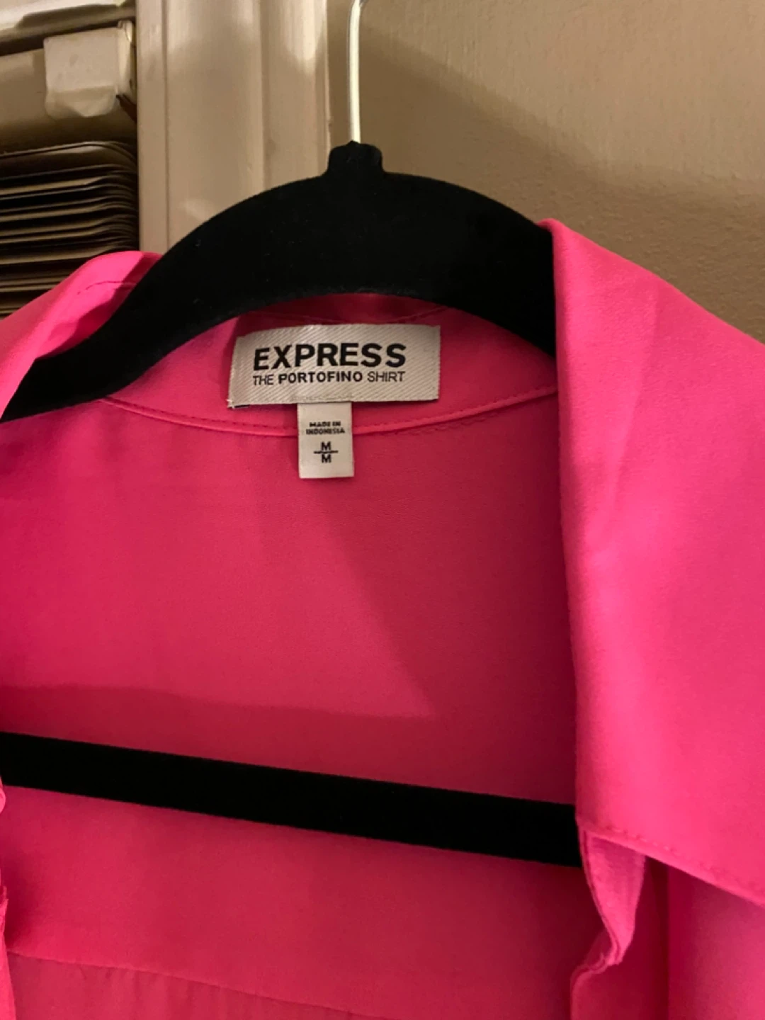 EXPRESS The Portofino Shirt - Bright Pink - Size Medium - photo 3