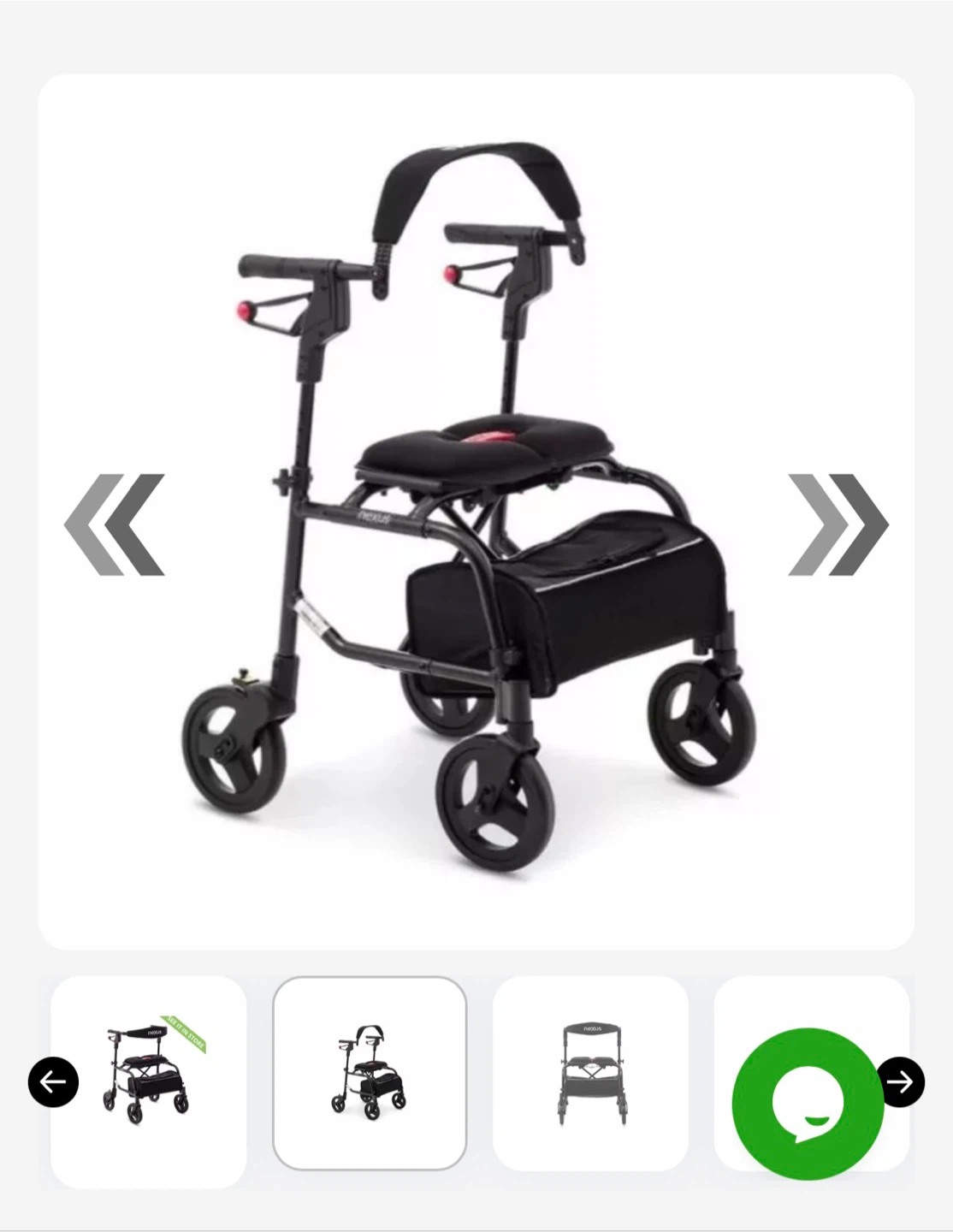 BNWT Nexus Rollator Walker with Seat and Storage Bag