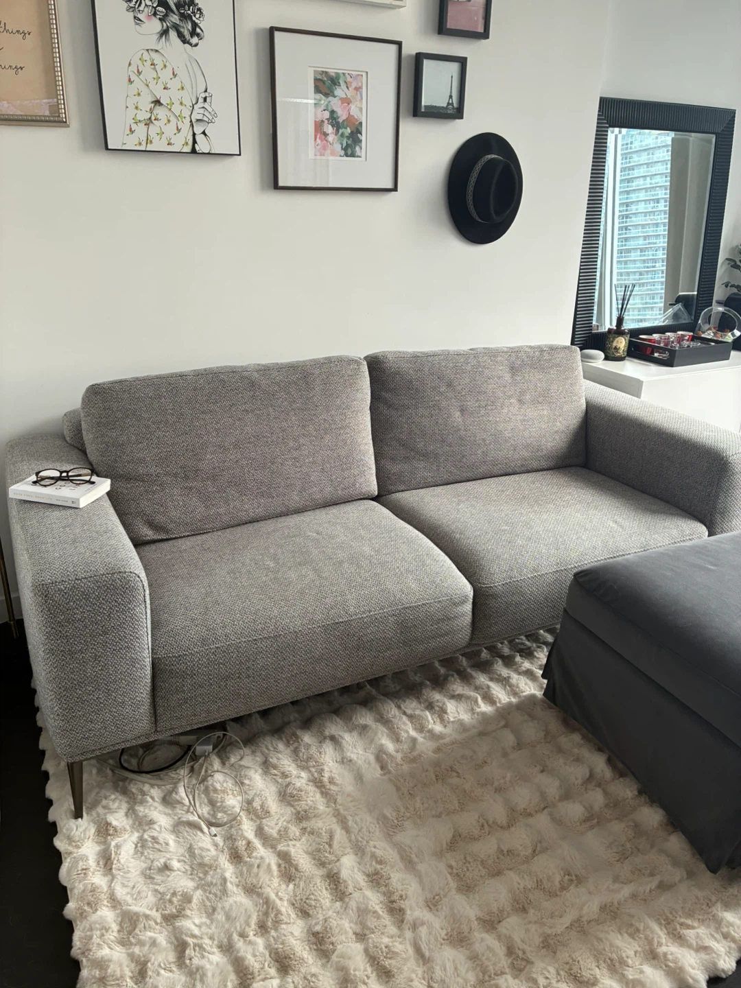 Grey Textured Sofa - photo 2