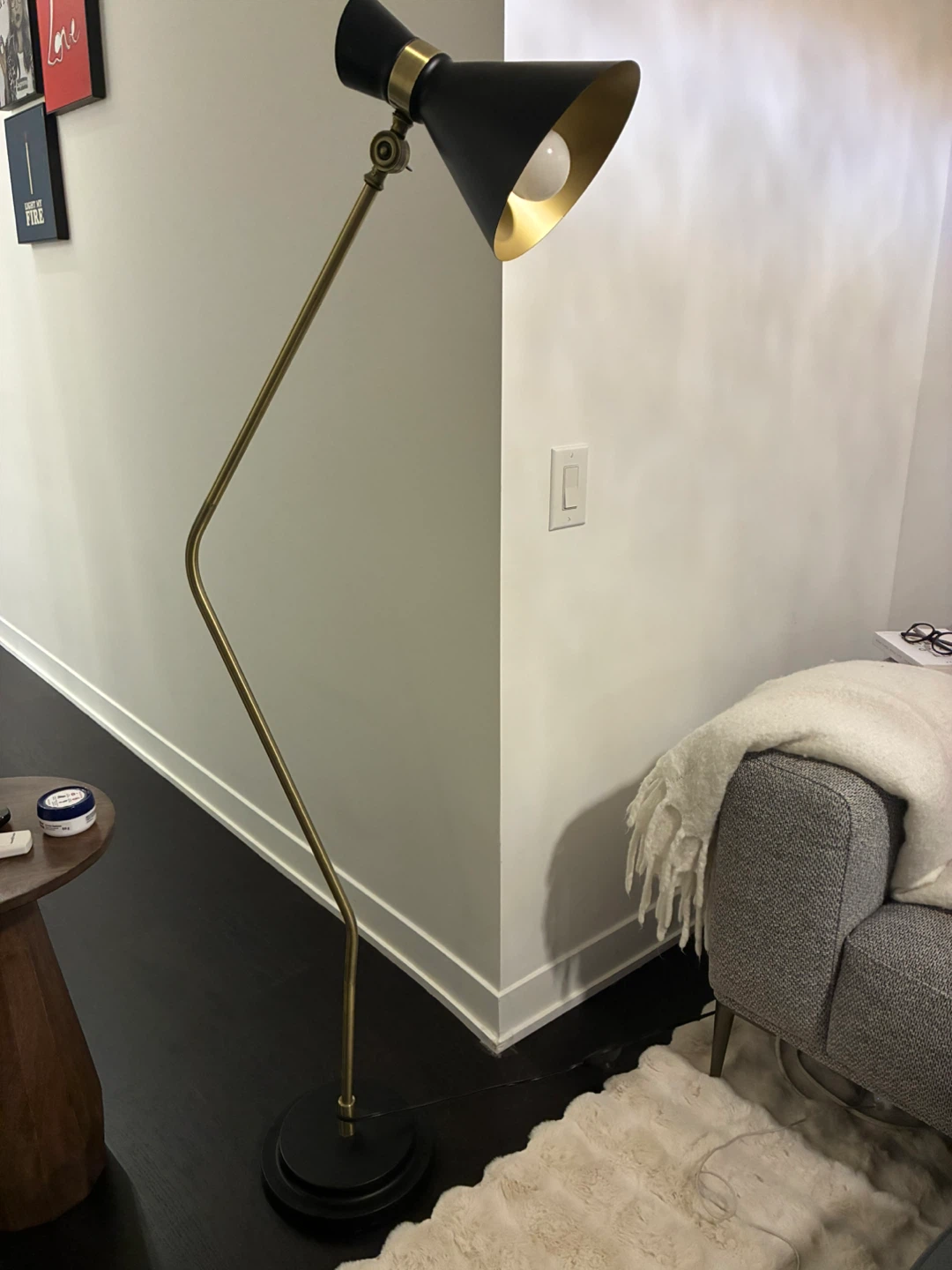 Adjustable Floor Lamp - Black and Gold - photo 2