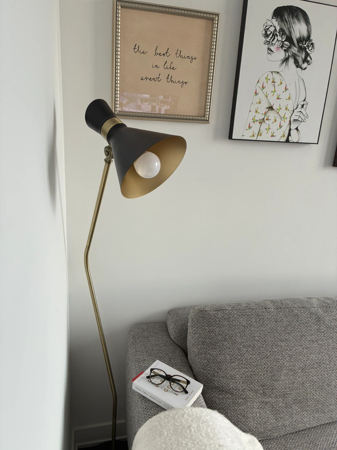 Adjustable Floor Lamp - Black and Gold - photo 3