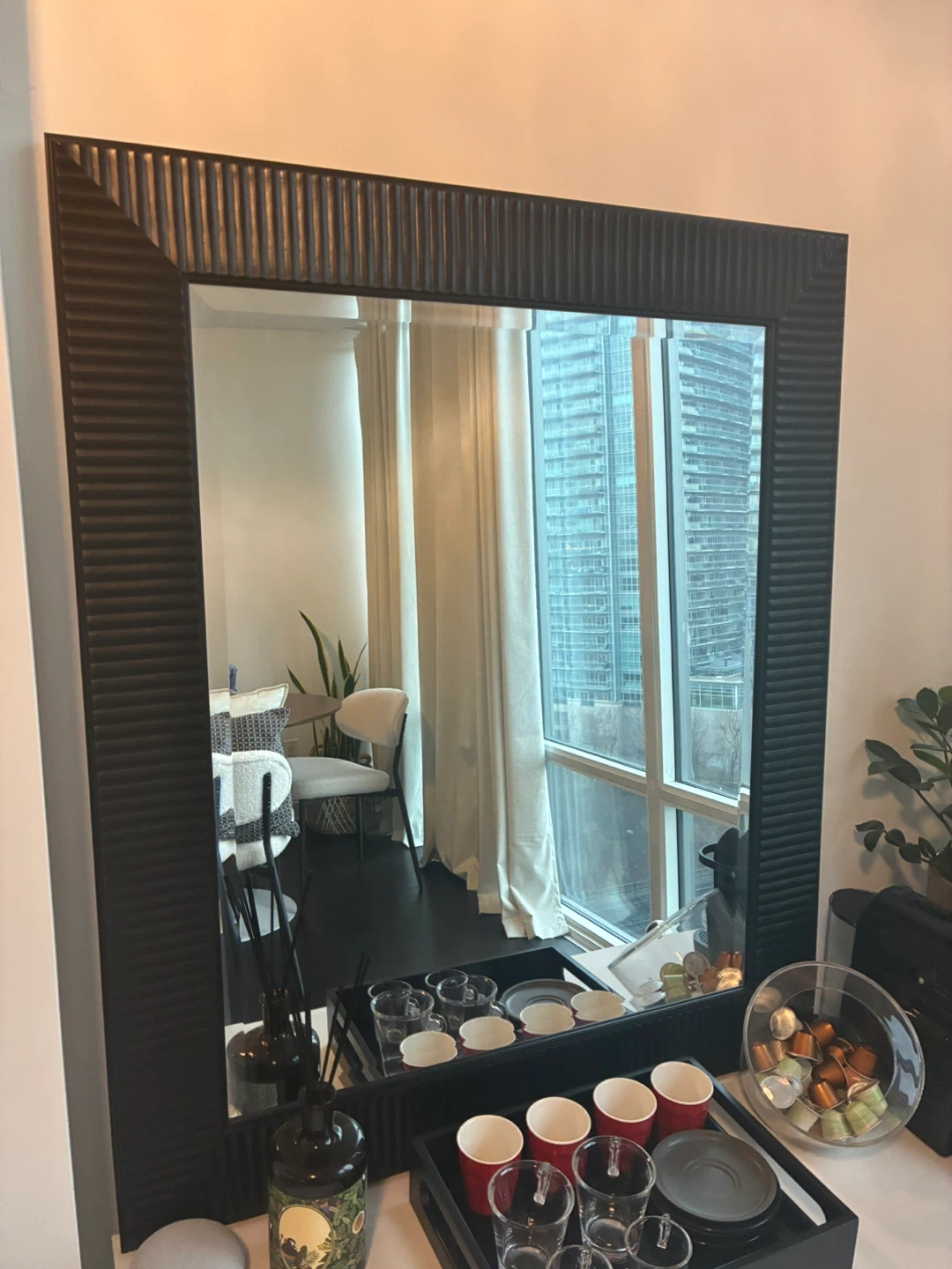 Large Black Framed Wall Mirror - photo 2