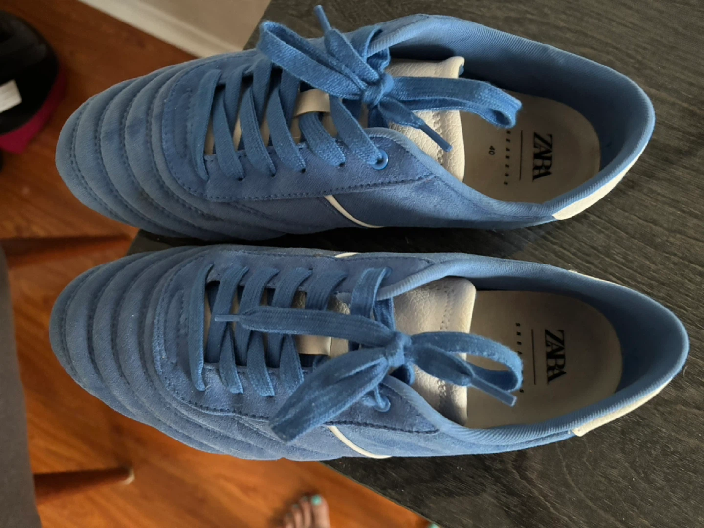 ZARA Blue Suede Sneakers Size 40 - photo 2