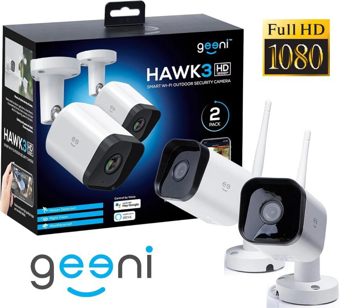 Geeni Hawk3 HD Smart Wi-Fi Outdoor Security Cameras - photo 3