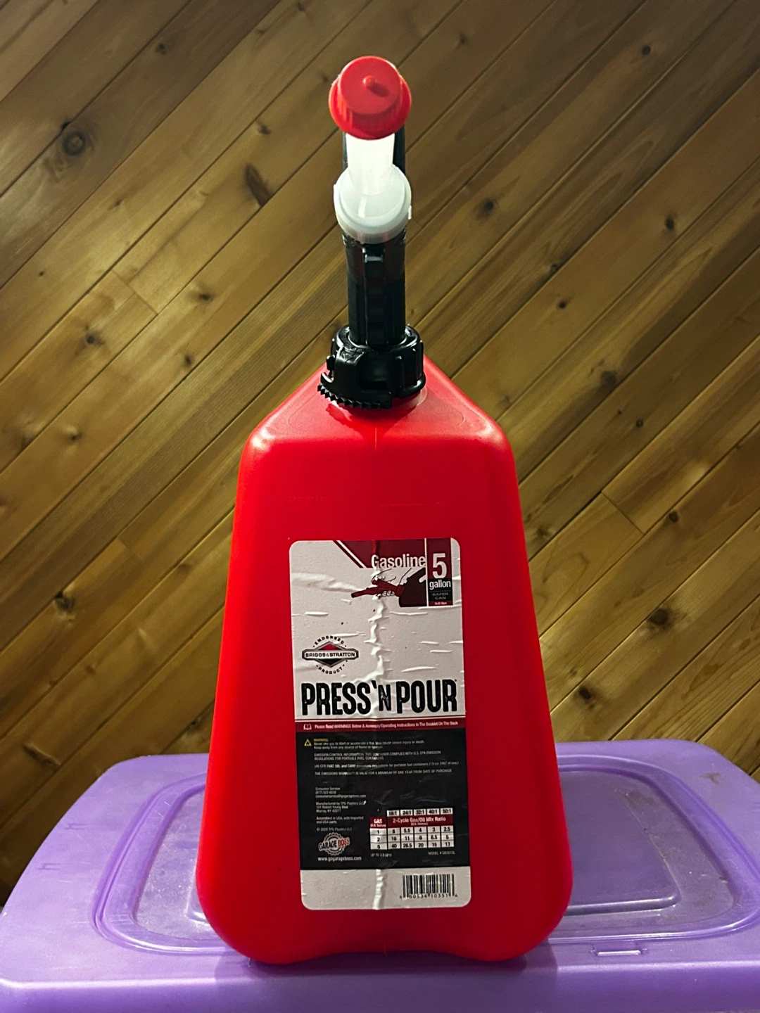 5 Gallon Gas Can Press N Pour Spill Proof - photo 2