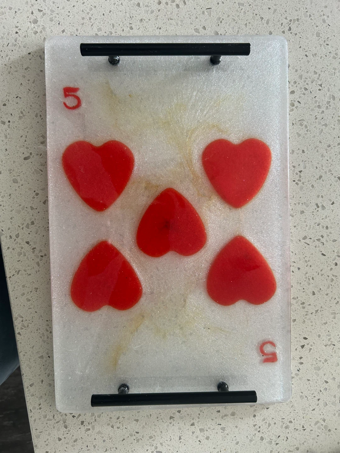 Resin Serving Tray with Heart Design - photo 2