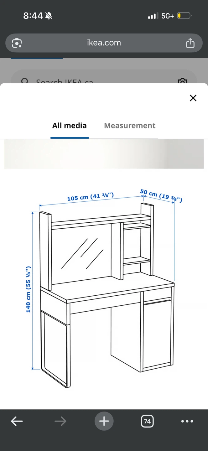 IKEA MICKE White Desk with Hutch - photo 3
