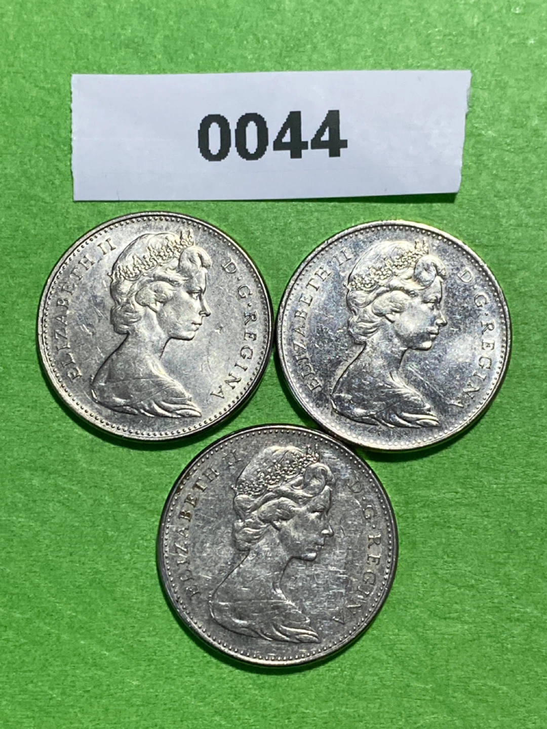 3 x 1967 Canada 5 Cent Coins - photo 3