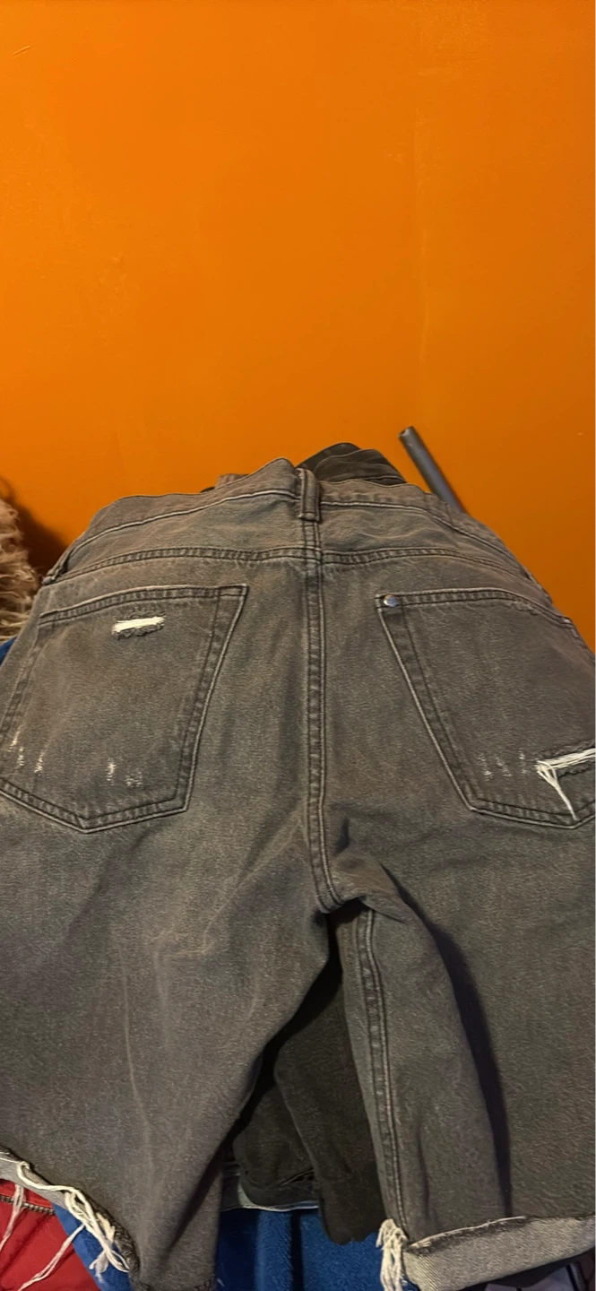 Slim Fit Distressed Denim Shorts - photo 2