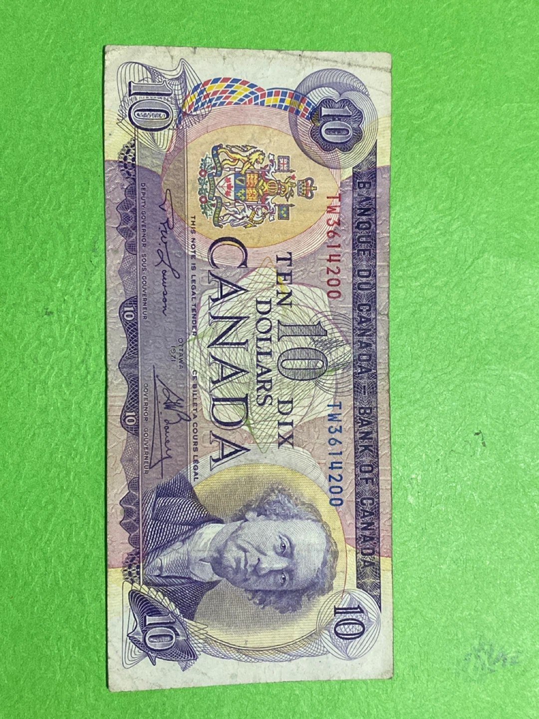 Bank of Canada 1971 Ten Dollar Bill - photo 2