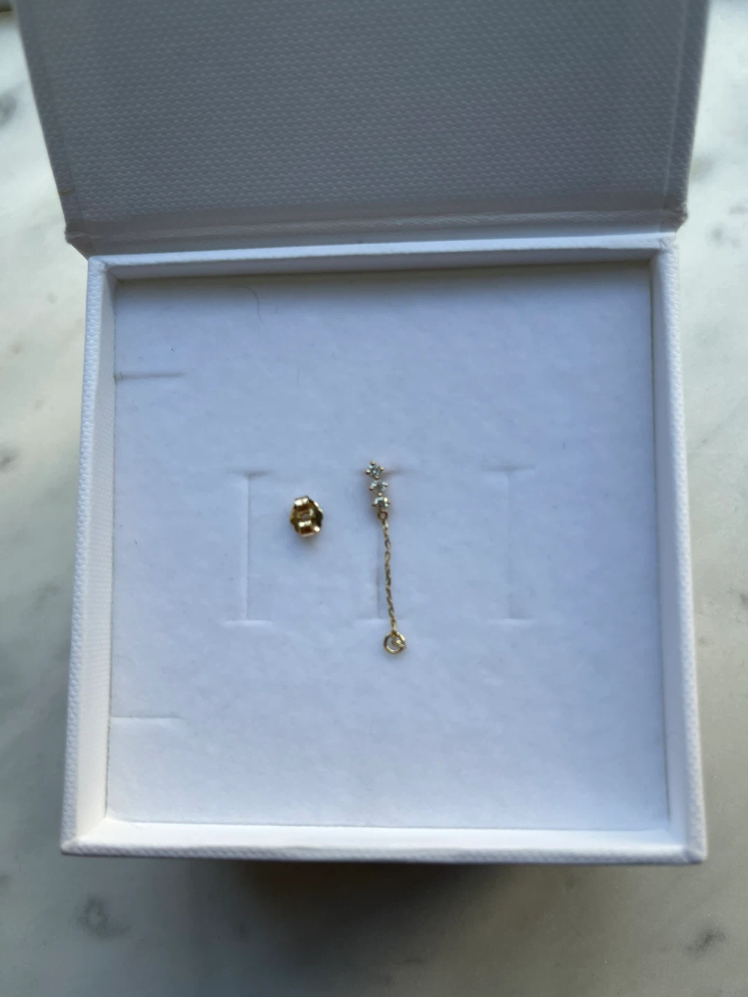 MEJURI Diamond Single Trio Chain Stud Earring Single 14K Gold - photo 3