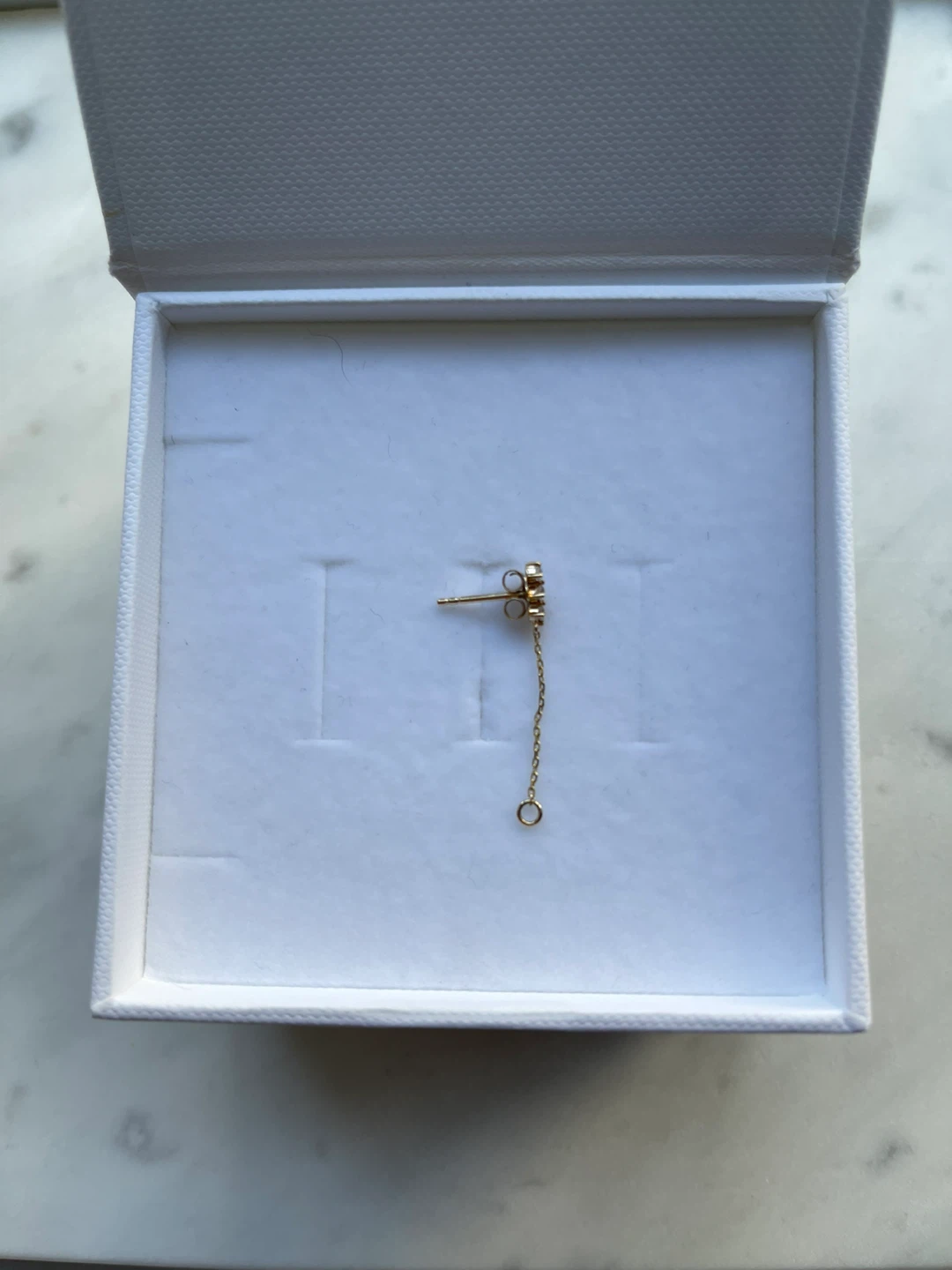 MEJURI Diamond Single Trio Chain Stud Earring Single 14K Gold - photo 2
