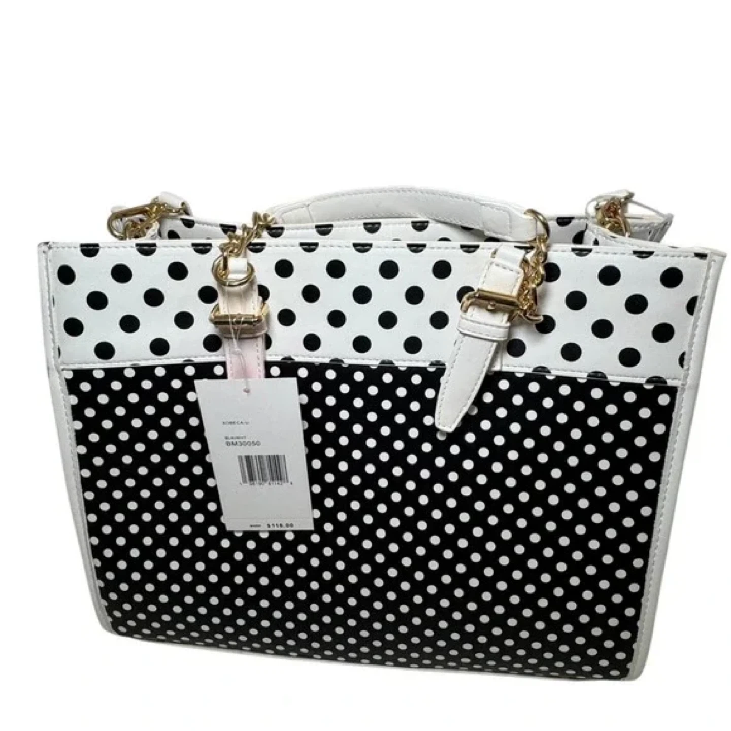 Betsey Johnson Dot Tote Bag with Pink Pom Pom Charm - photo 4