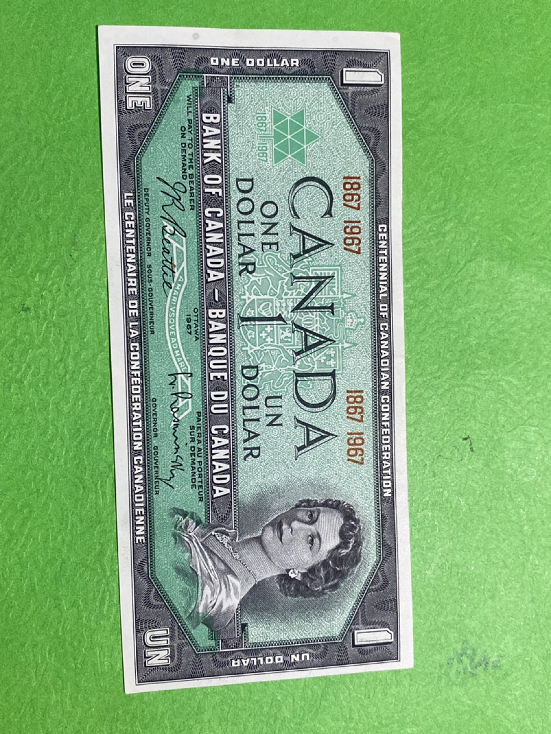 1967 Canada Centennial of Confederation One Dollar Bill