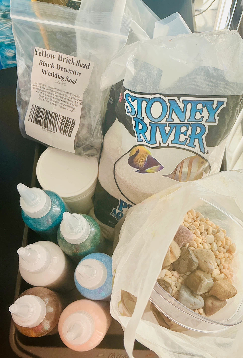 Sand Art Kit Bundle (Colored Sand, Stones, Tray Included)