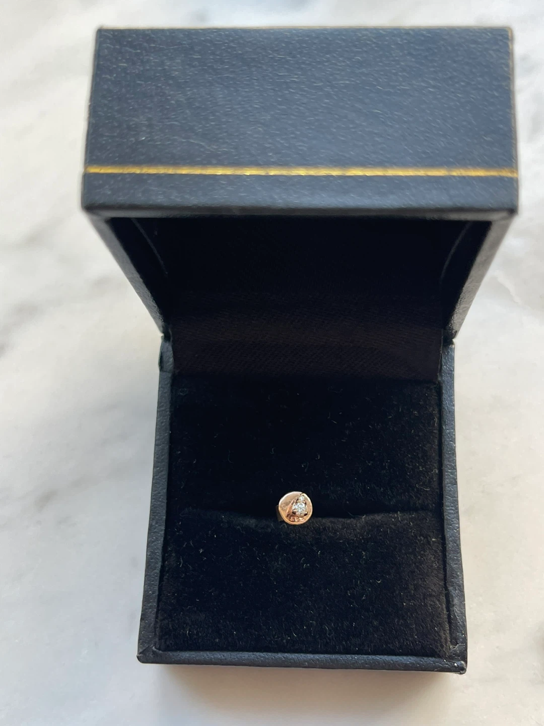 Natural Diamond Teardrop Earring in 14K Rose Gold - photo 3