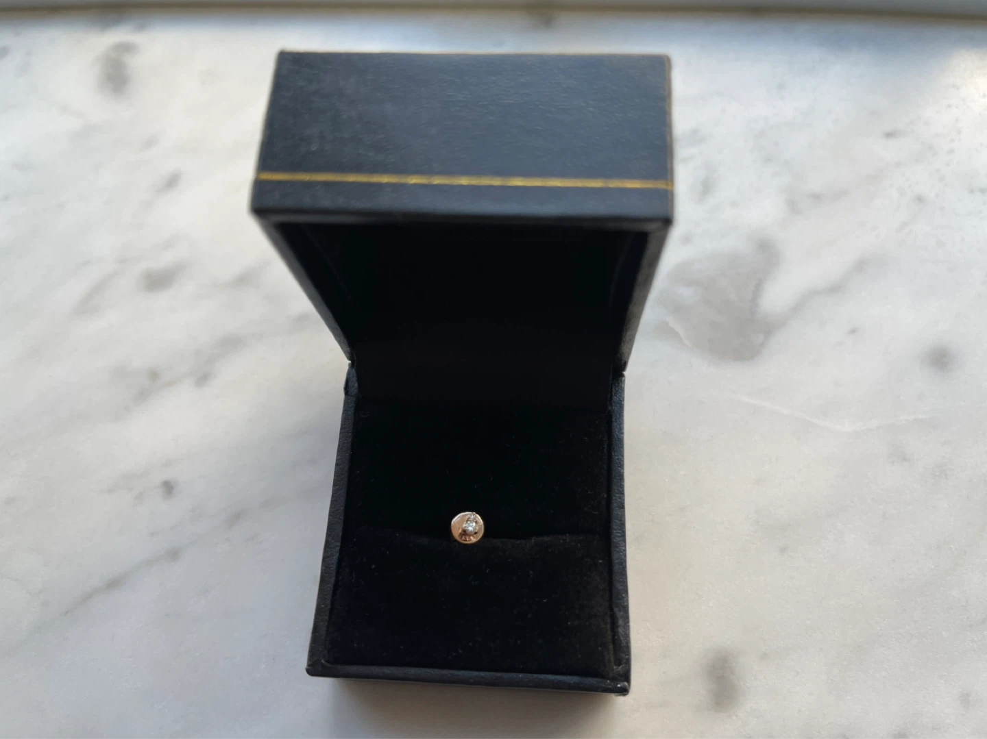 Natural Diamond Teardrop Earring in 14K Rose Gold - photo 2