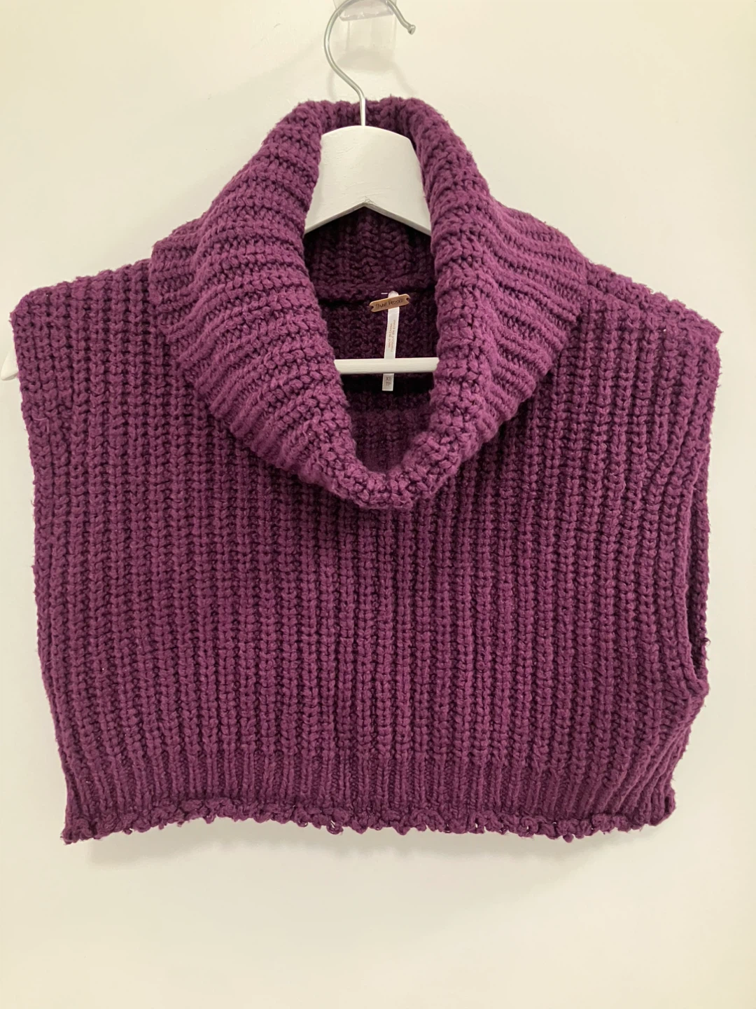Free People Purple Knit turtleneck cropped sweater