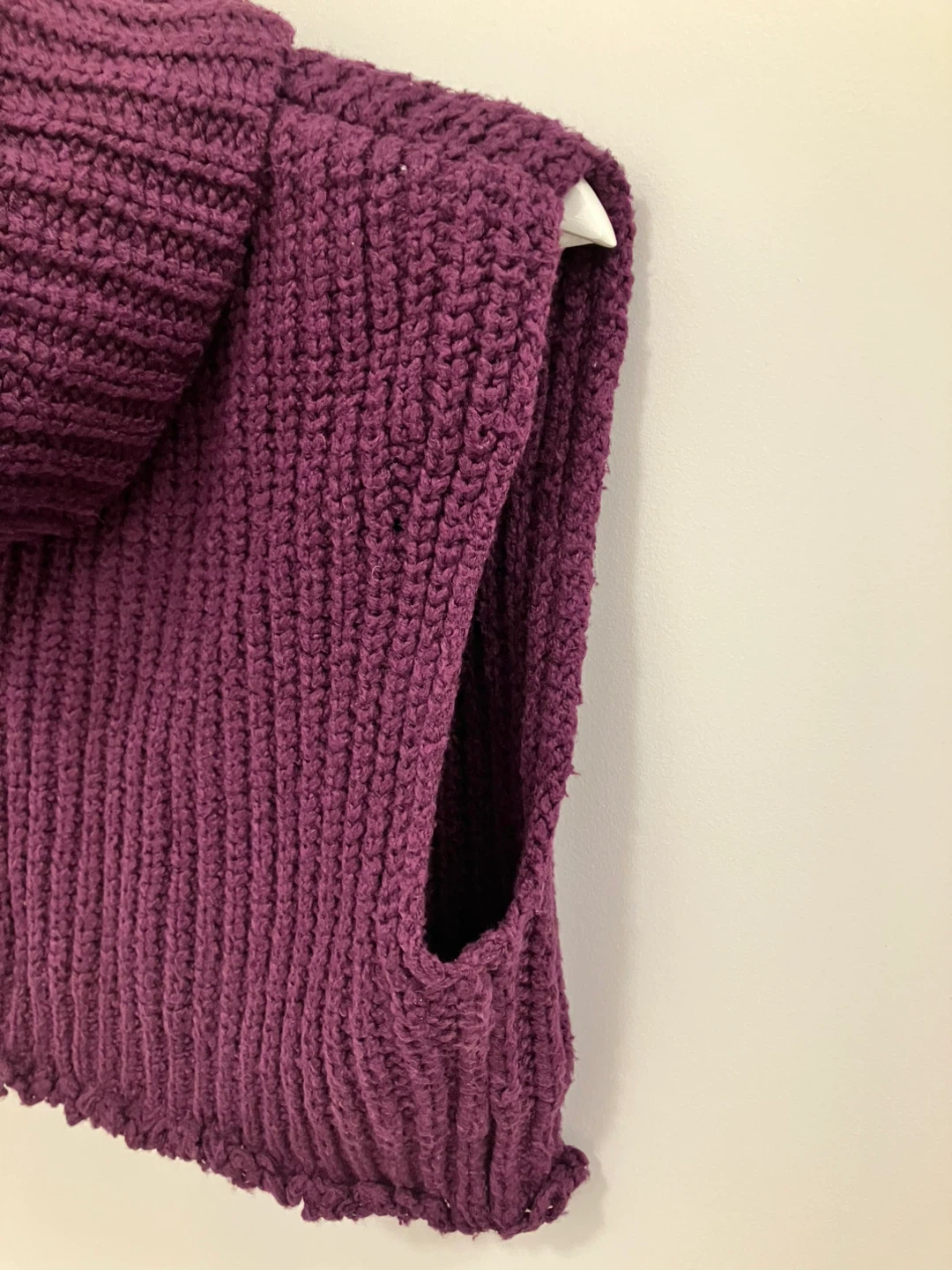 Free People Purple Knit turtleneck cropped sweater - photo 2