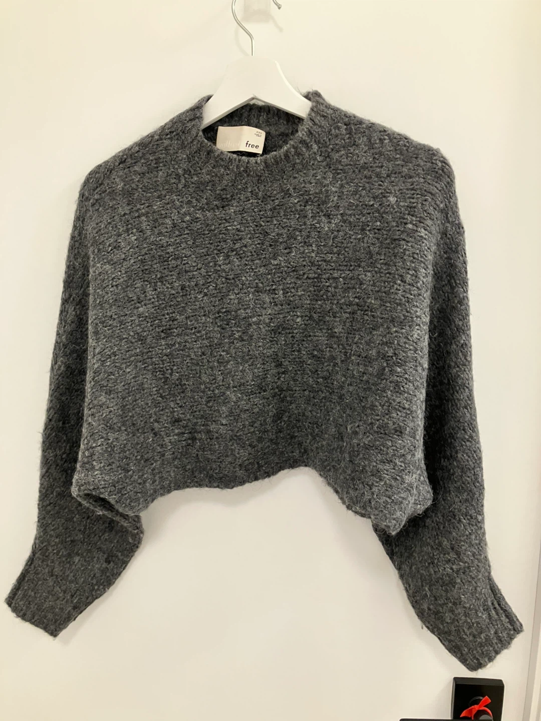 Wilfred Free Grey Cropped Knit Sweater XXS