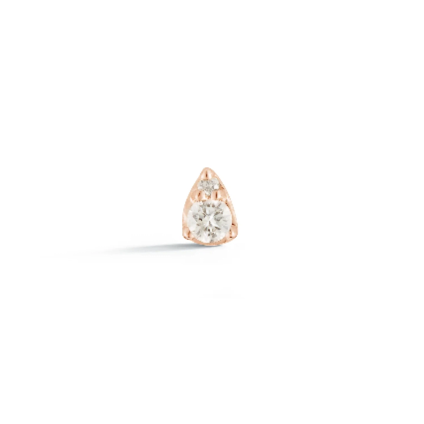 Natural Diamond Teardrop Earring in 14K Rose Gold - photo 5