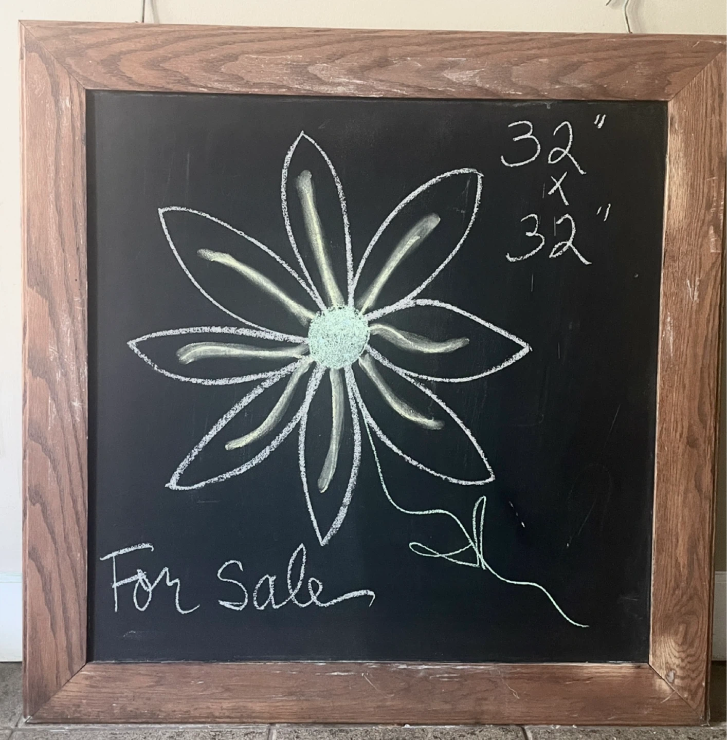 Rustic Blackboard/Chalkboard Wall Art, 32"x32", Wood-Framed