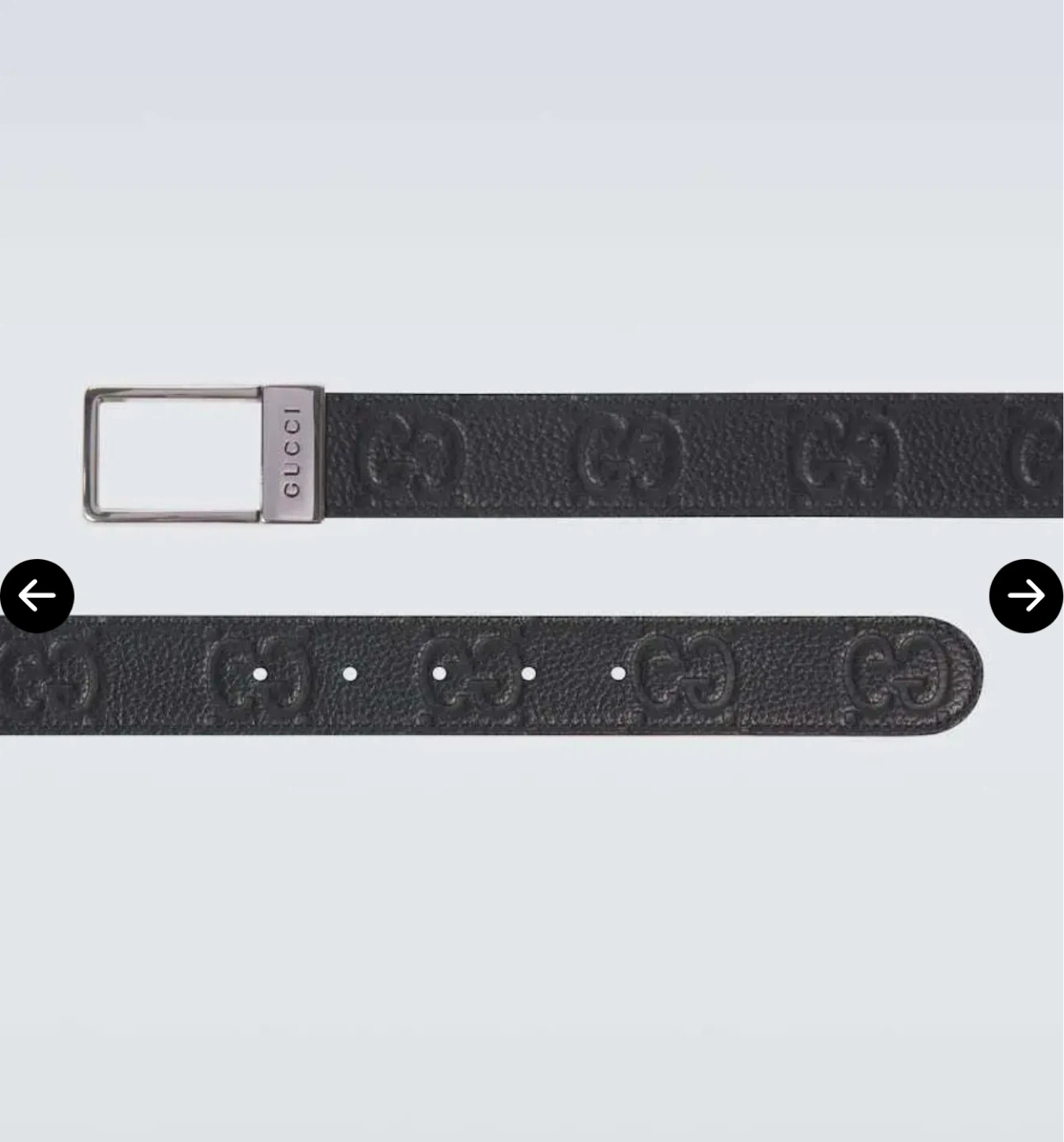 Gucci Embossed Leather Belt Black
